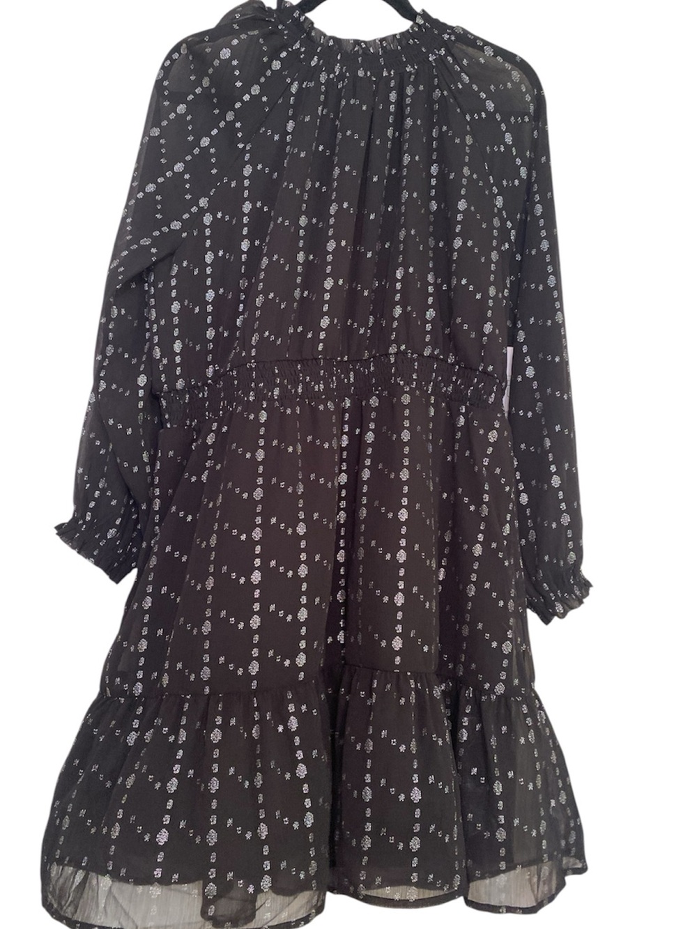 Time and Tru Black Dress with White Dot Floral Print size XL 16-18 NWT